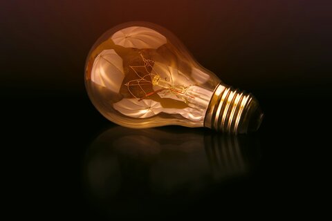 Lightbulb on a dark background